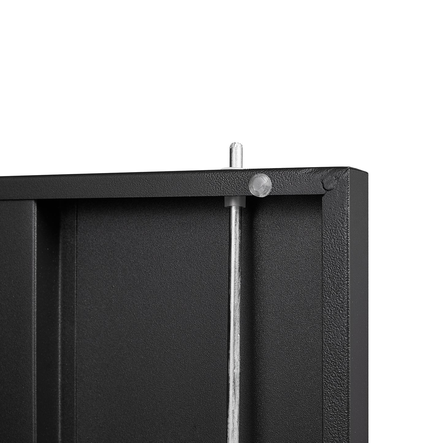 Metal storage cabinet with locking doors