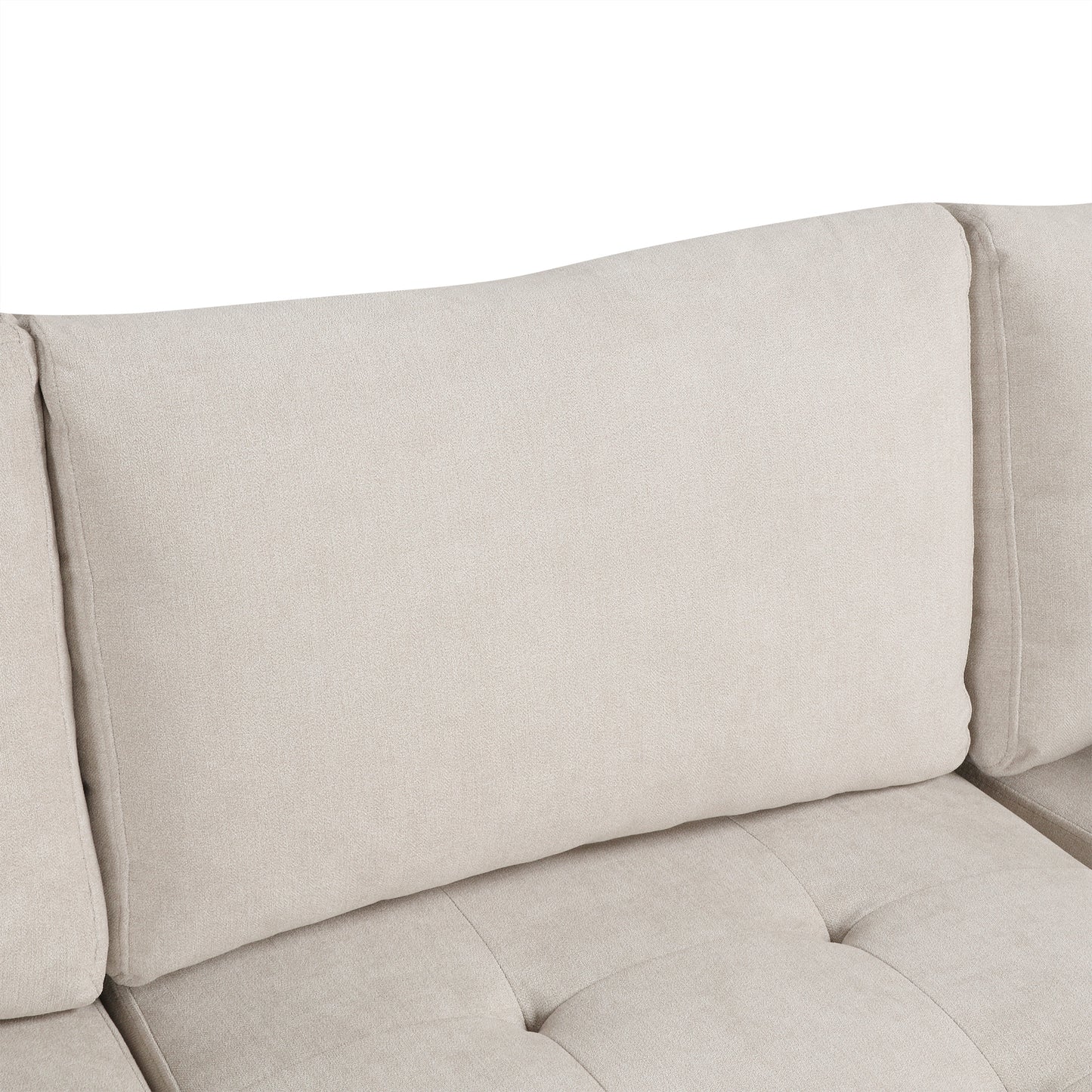 117.3'' U-Shaped Sofa Bed with Pillows, Beige