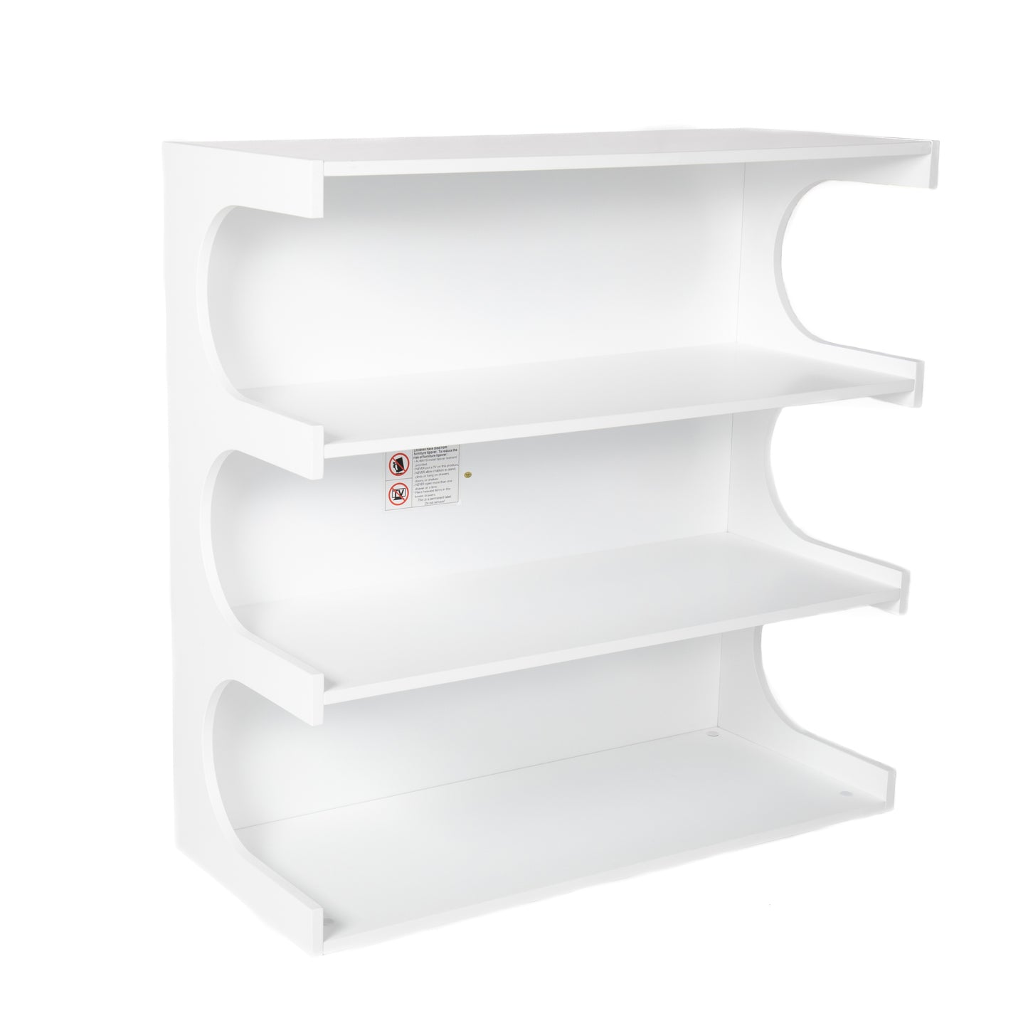 Multifunctional 4-Tier White Bookshelf & Coffee Table