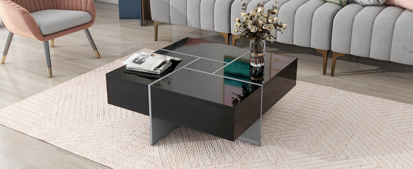 ON-TREND Coffee Table with Hidden Storage & Sliding Top