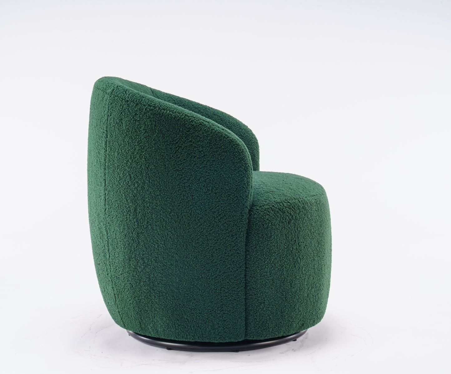 Accent Swivel Armchair with a black metal ring - Dark Green