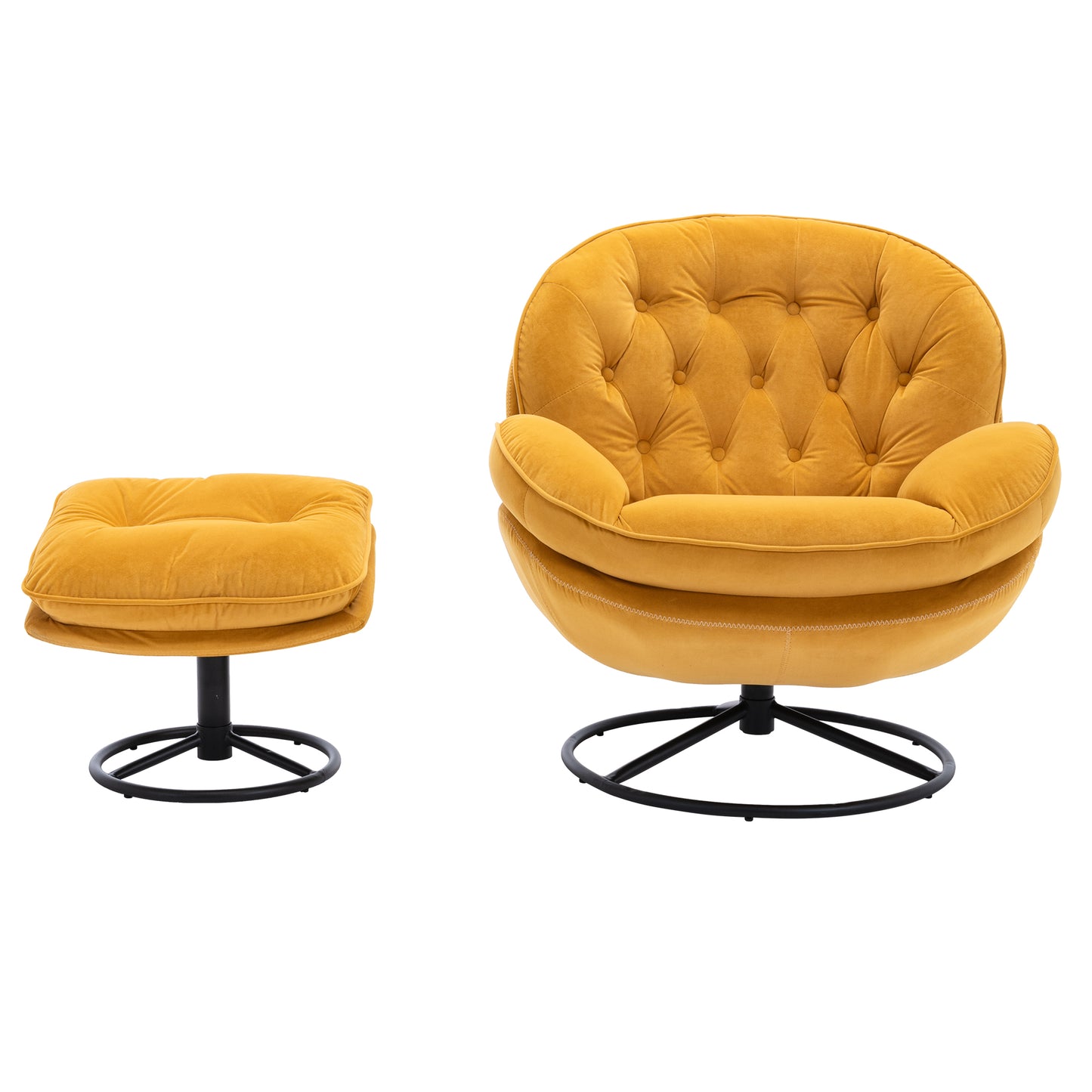 Accent chair with Ottoman - Yellow