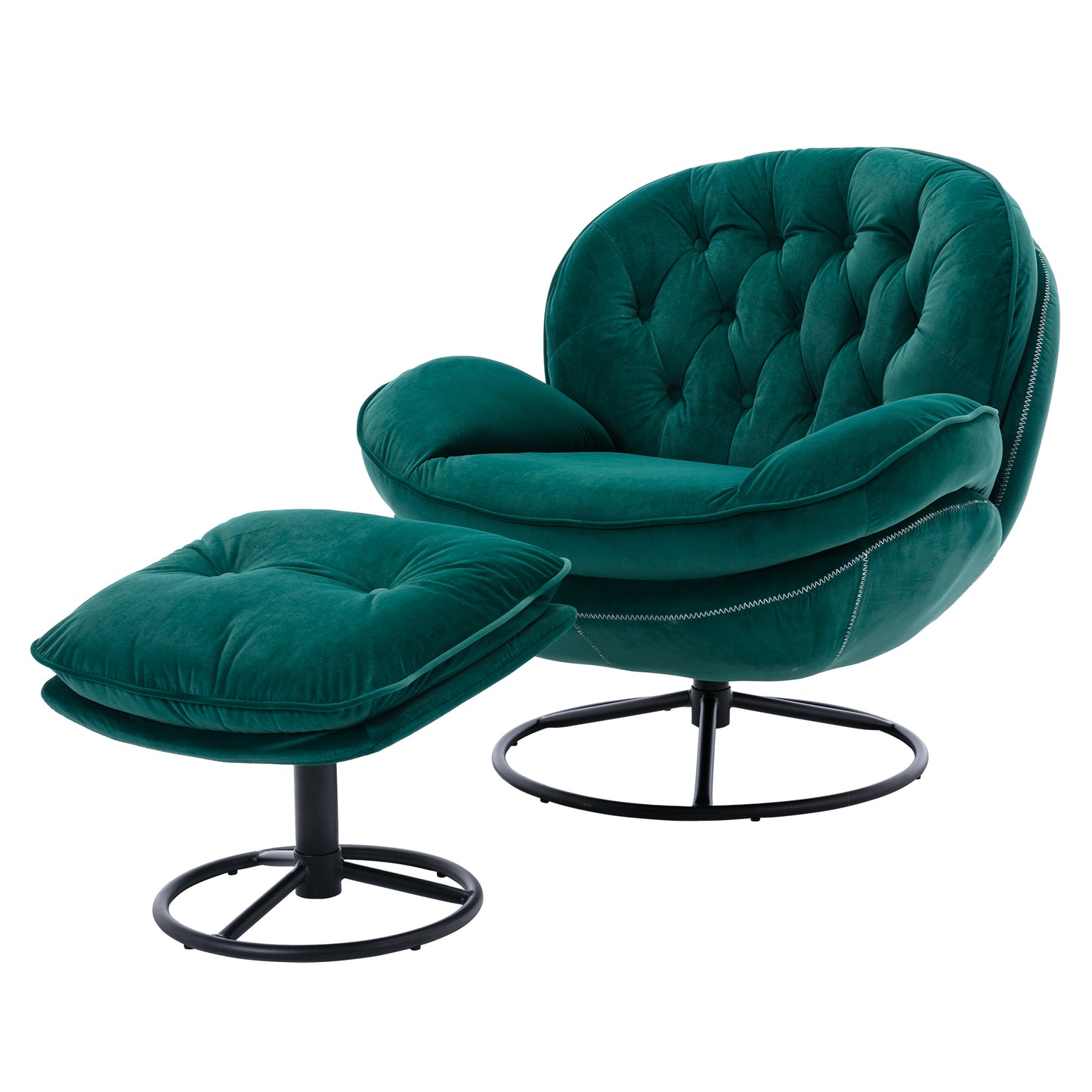 Accent chair with Ottoman - Green