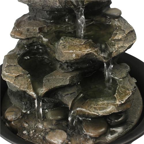 8.3" Rock Cascading Tabletop Fountain with LED Light