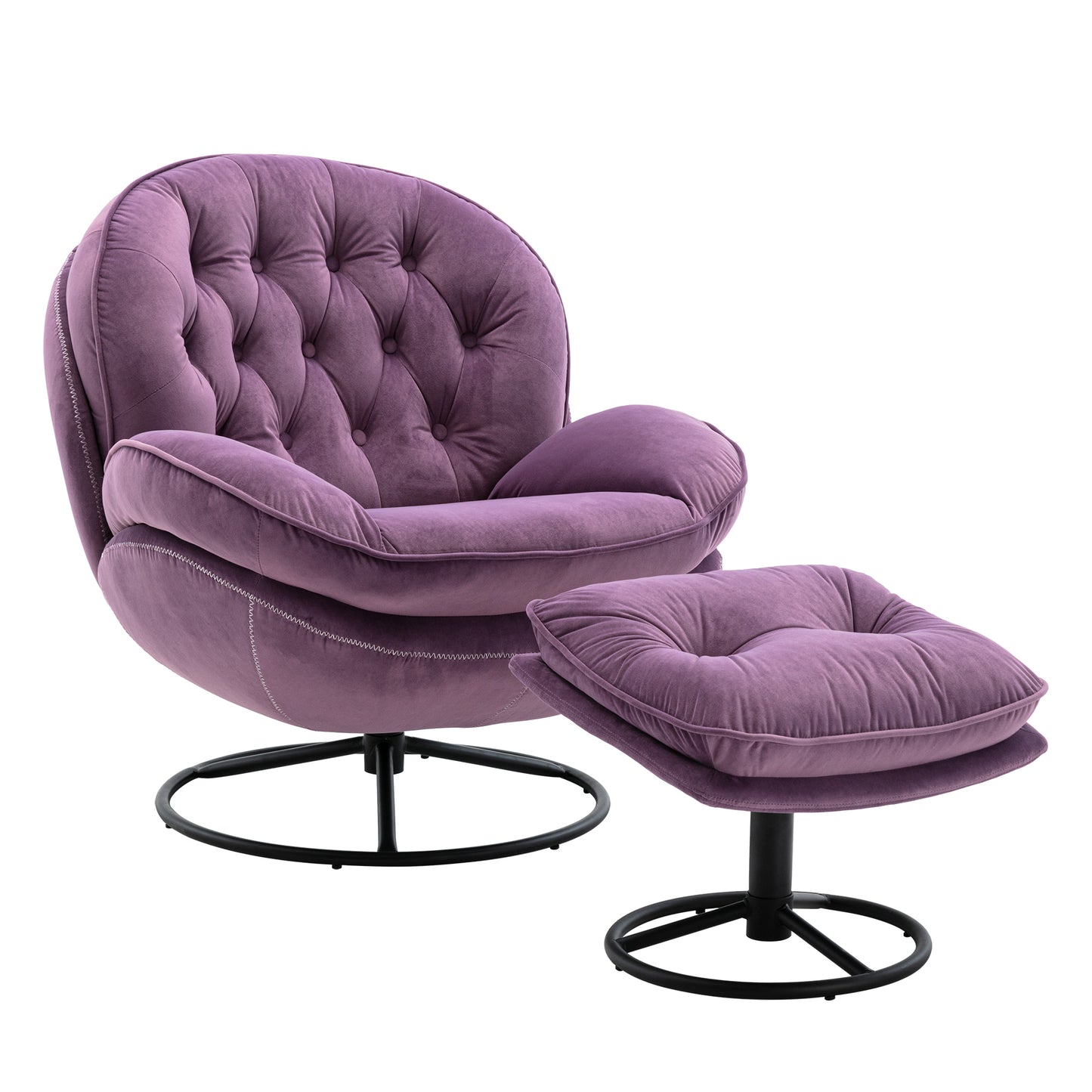 Accent chair with Ottoman - Purple