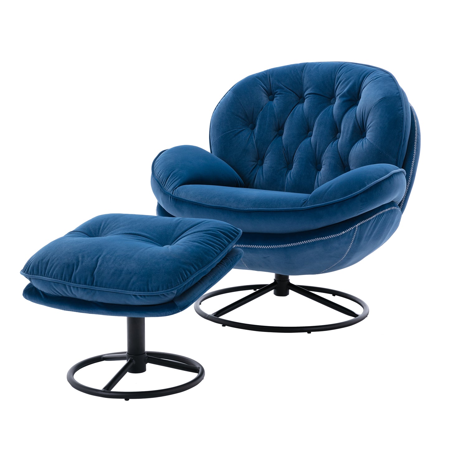 Accent chair with Ottoman - Blue