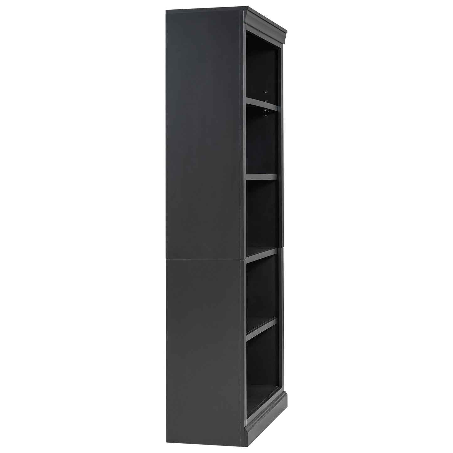 Wood Bookcase with Adjustable 5-Tier Shelves - Black