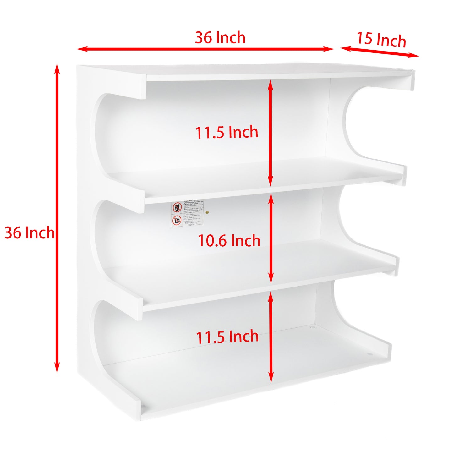 Multifunctional 4-Tier White Bookshelf & Coffee Table