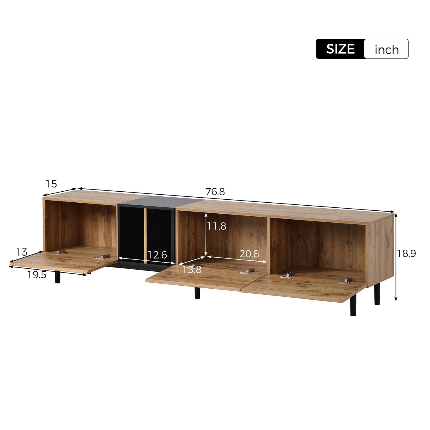 Modern TV stand with large storage