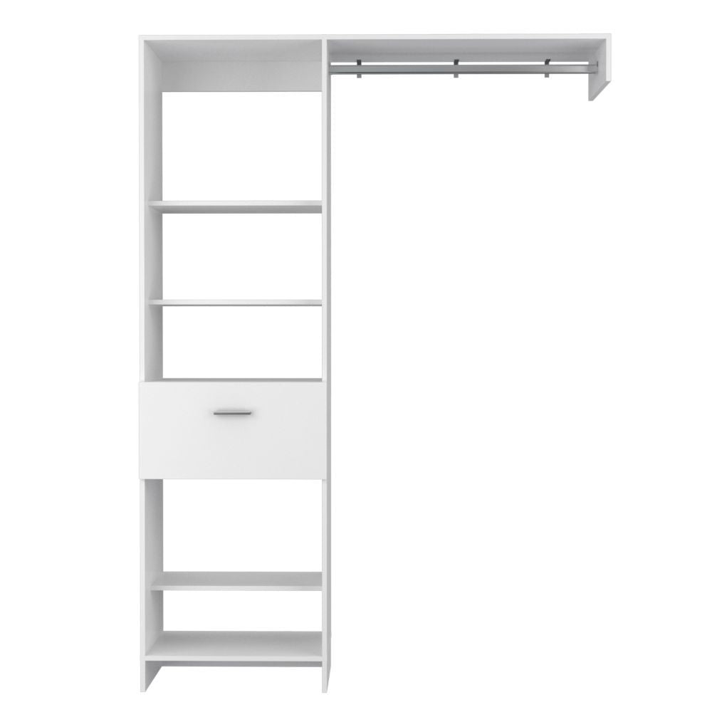 150-inch British closet system dresser for bedroom, white