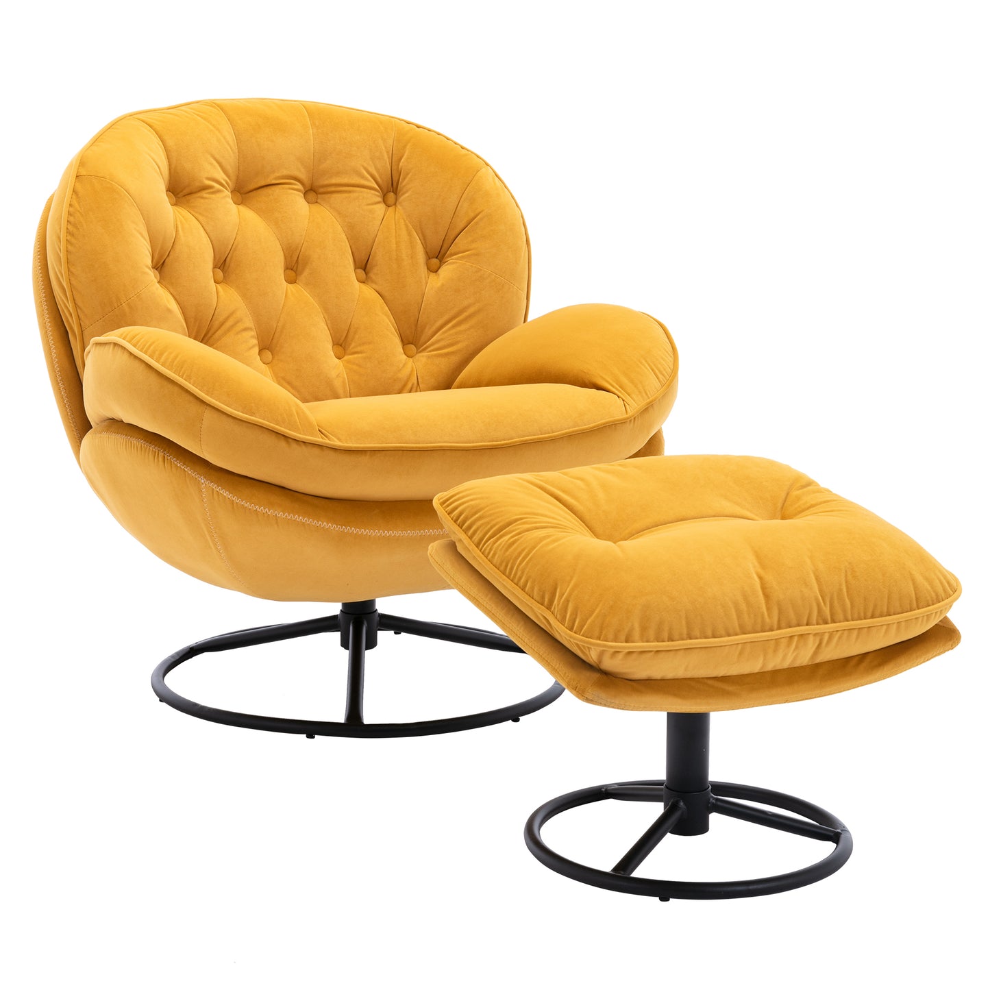 Accent chair with Ottoman - Yellow