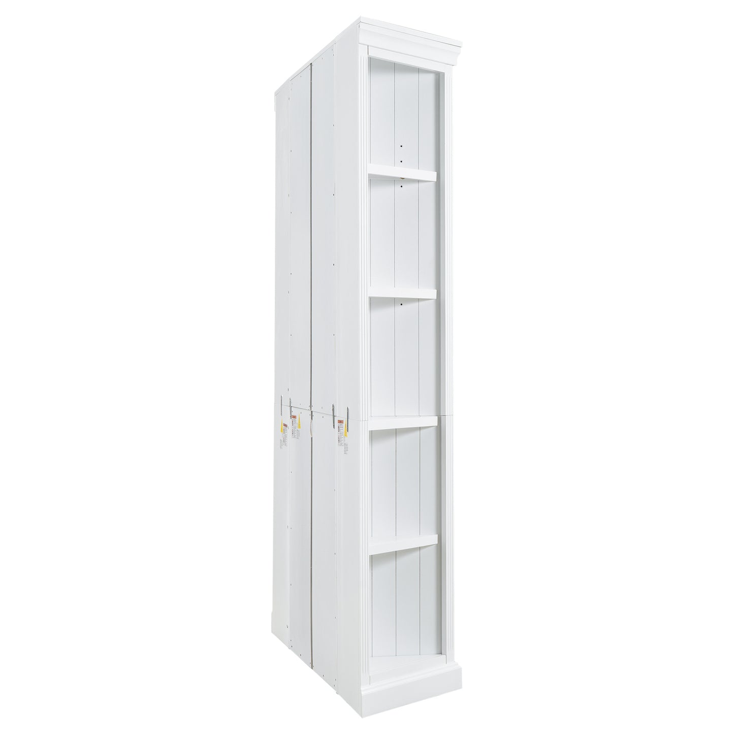 Wood Bookcase with Adjustable 5-Tier Shelves - White