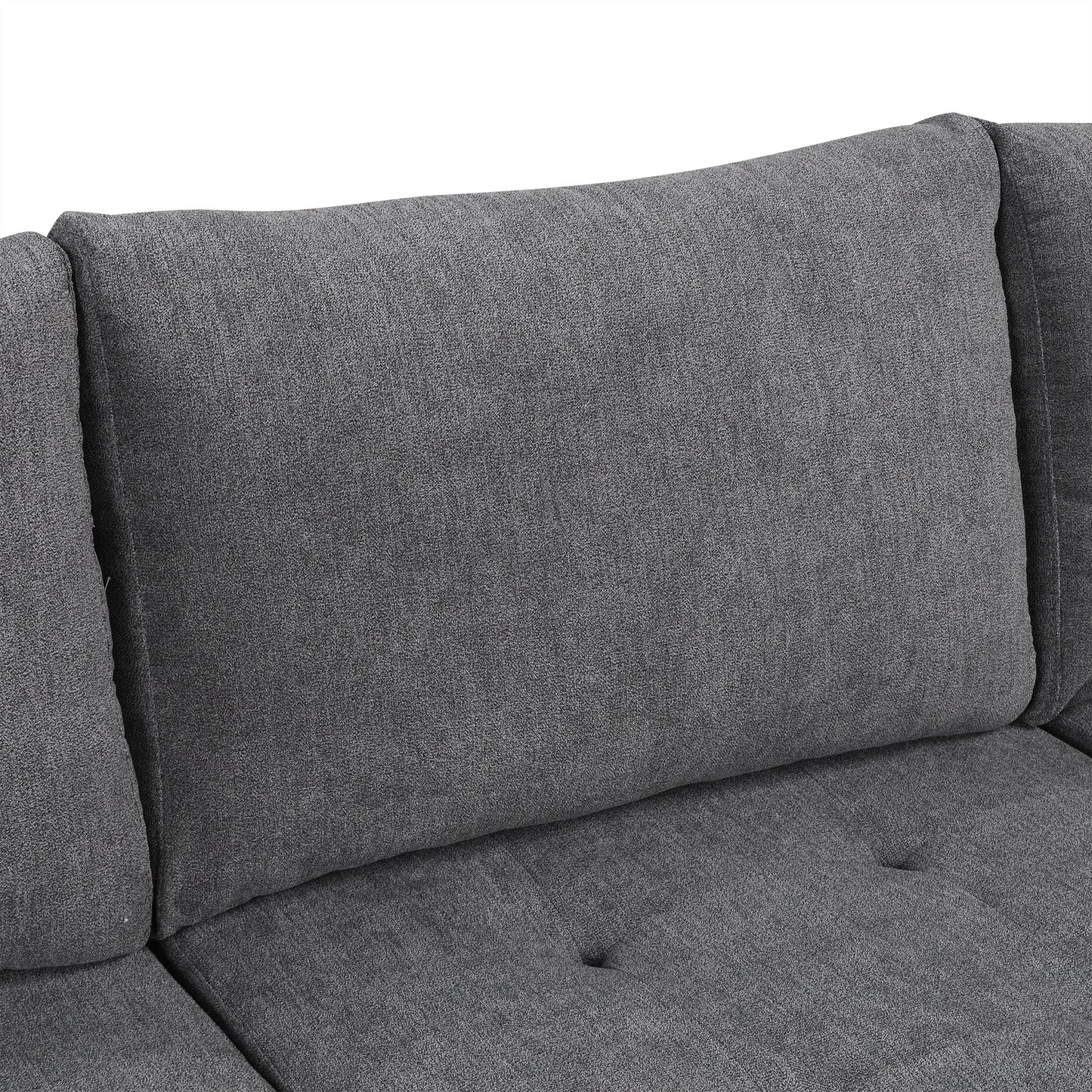 117.3 U-Shaped Sofa Bed with Pillows, Gray