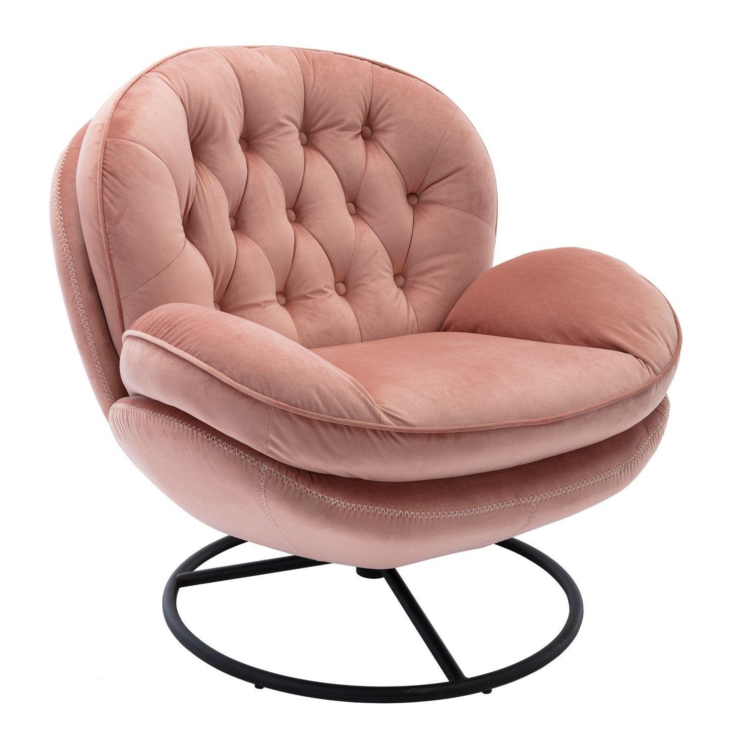 Accent chair with Ottoman - Pink