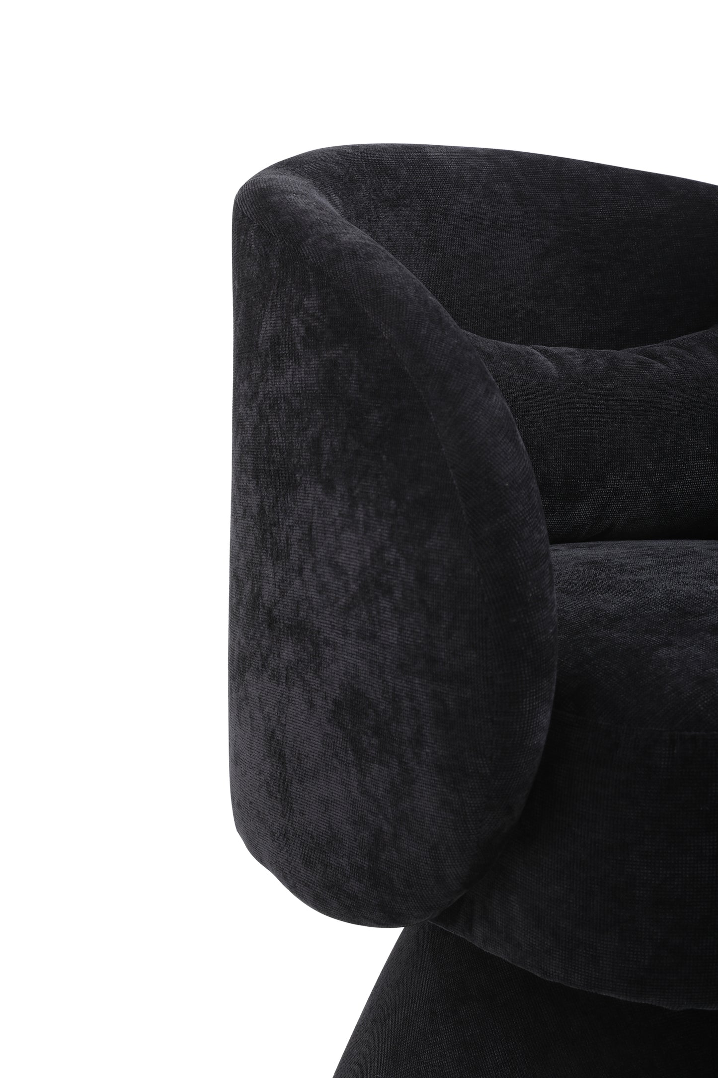 Swivel Accent Chair with a round barrel design for living rooms and bedrooms - Black