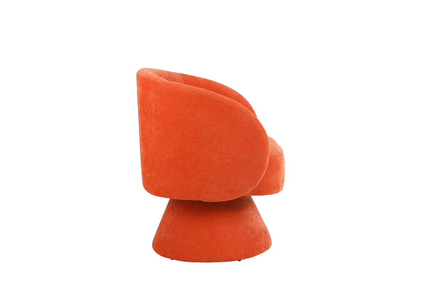 Swivel Accent Chair with a round barrel design for living rooms and bedrooms - Orange