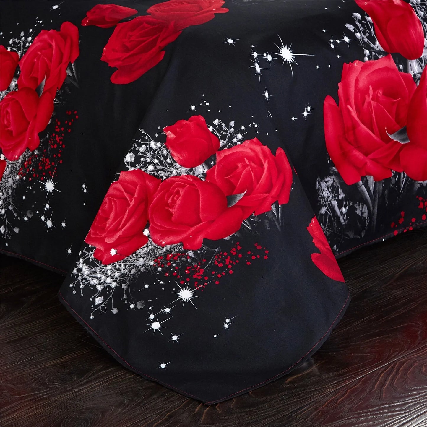 Modern Luxury Red Rose Bedding Set - King/Queen/Twin Size