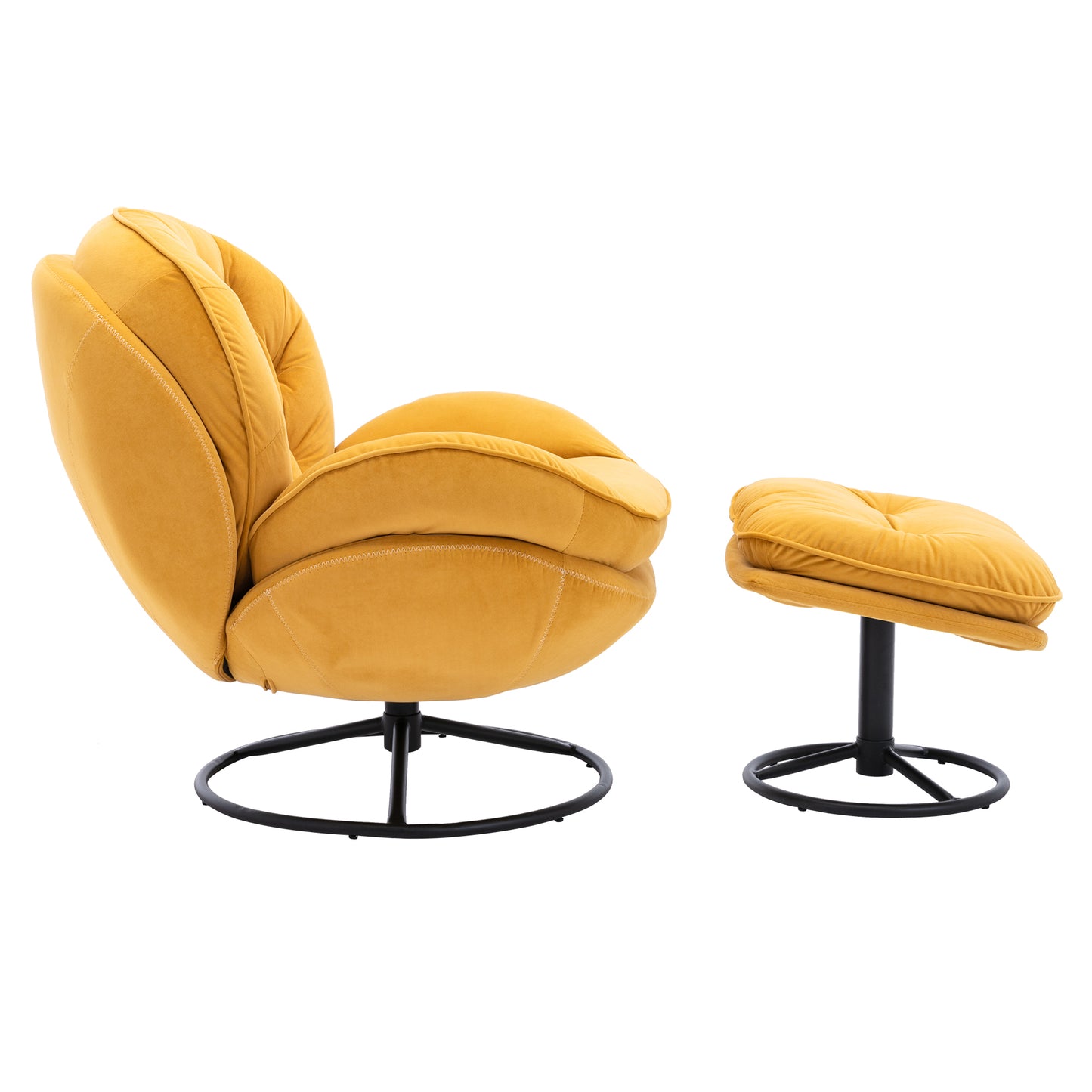 Accent chair with Ottoman - Yellow