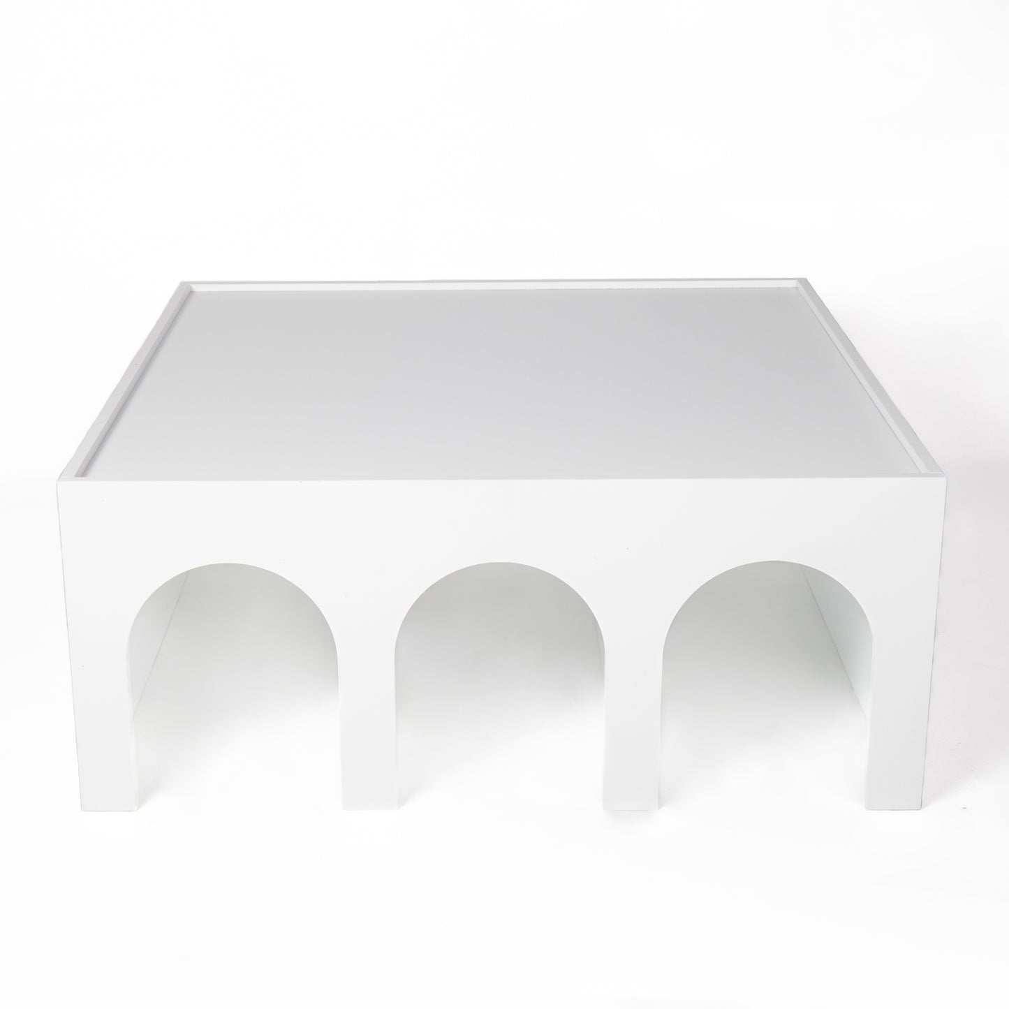 Multifunctional 4-Tier White Bookshelf & Coffee Table