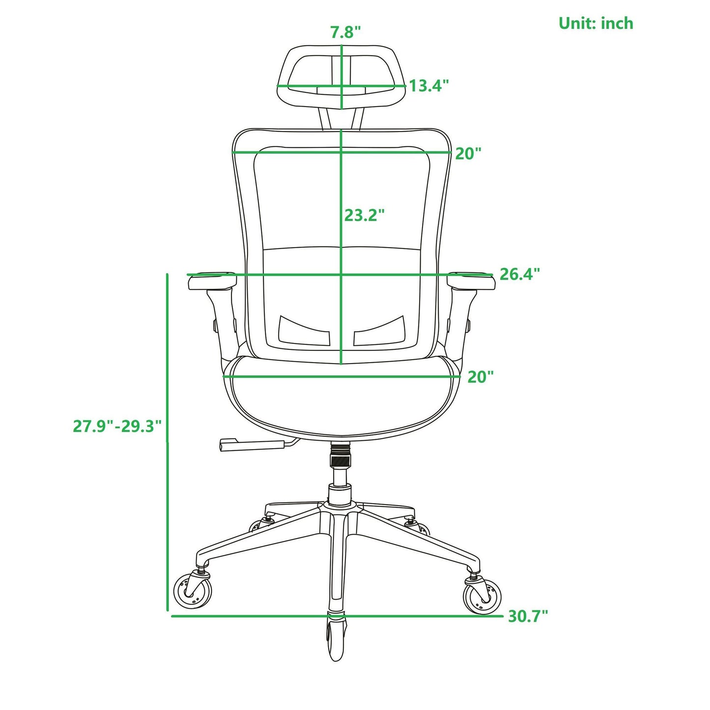 Ergonomic Mesh Office Chair - Grey