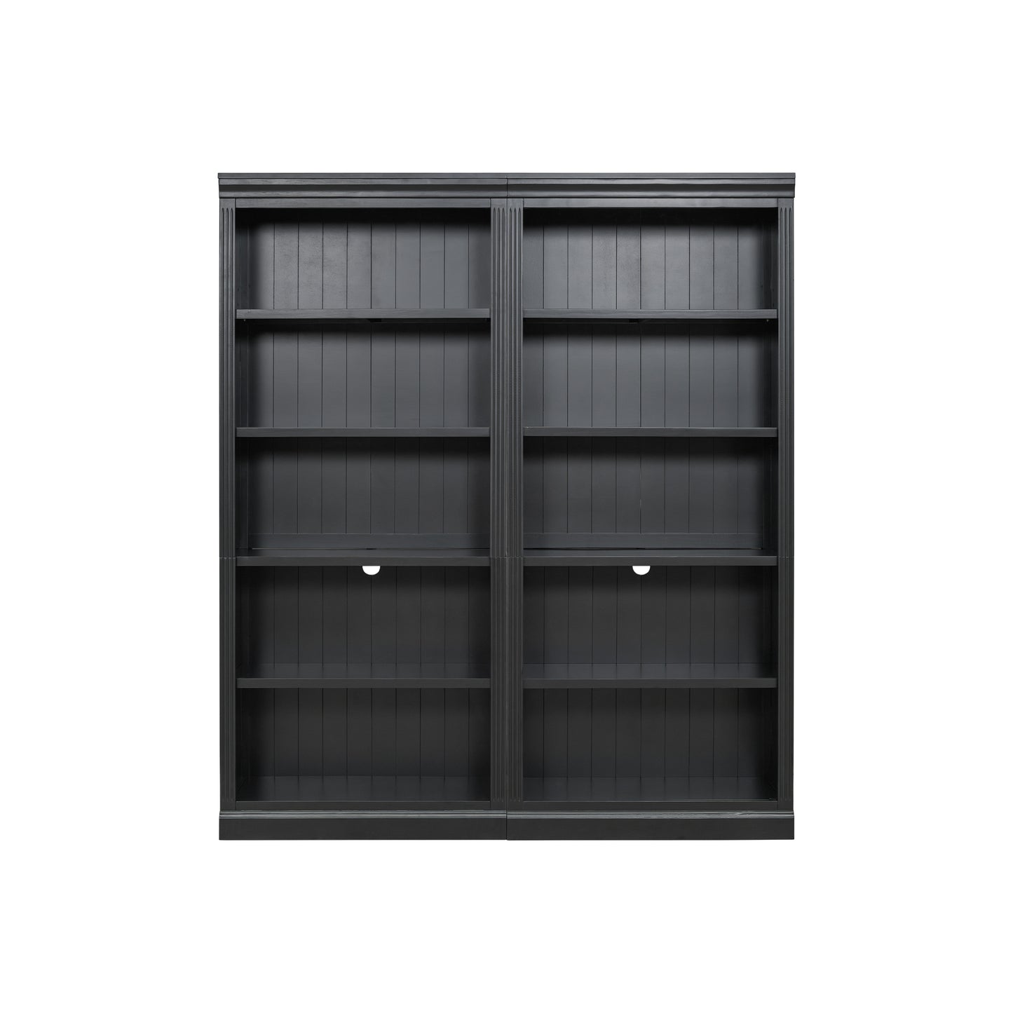 Wood Bookcase with Adjustable 5-Tier Shelves - Black