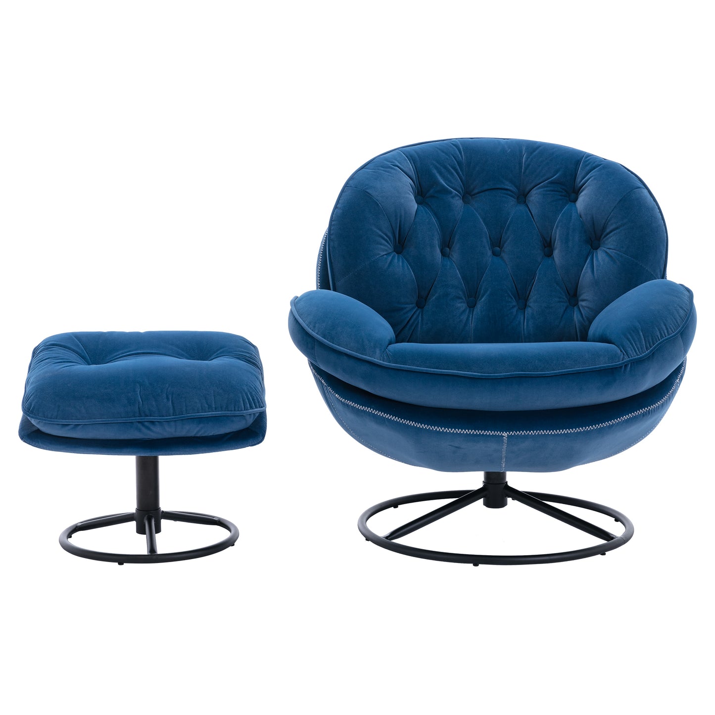 Accent chair with Ottoman - Blue