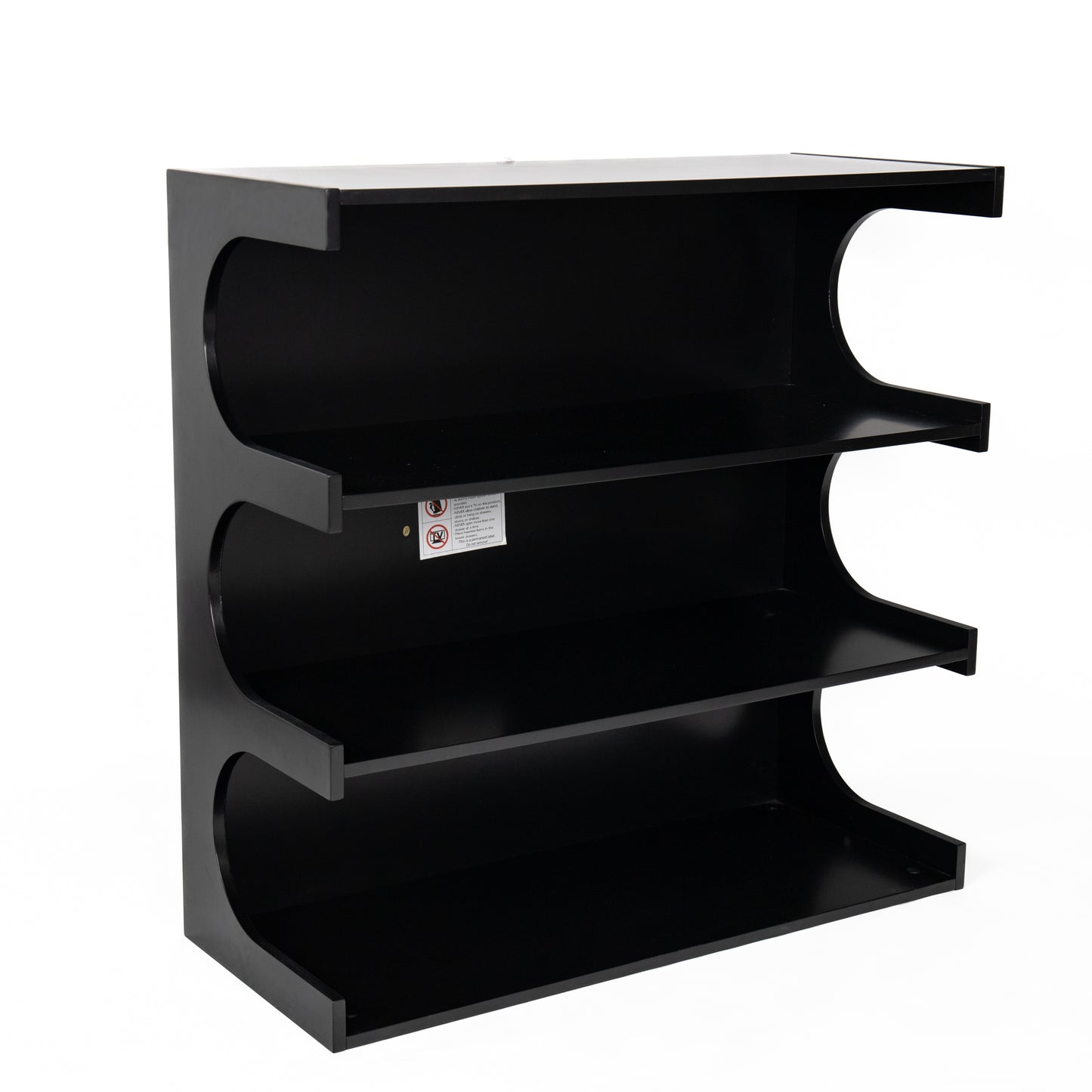 Multifunctional 4-Tier Black Bookshelf & Coffee Table