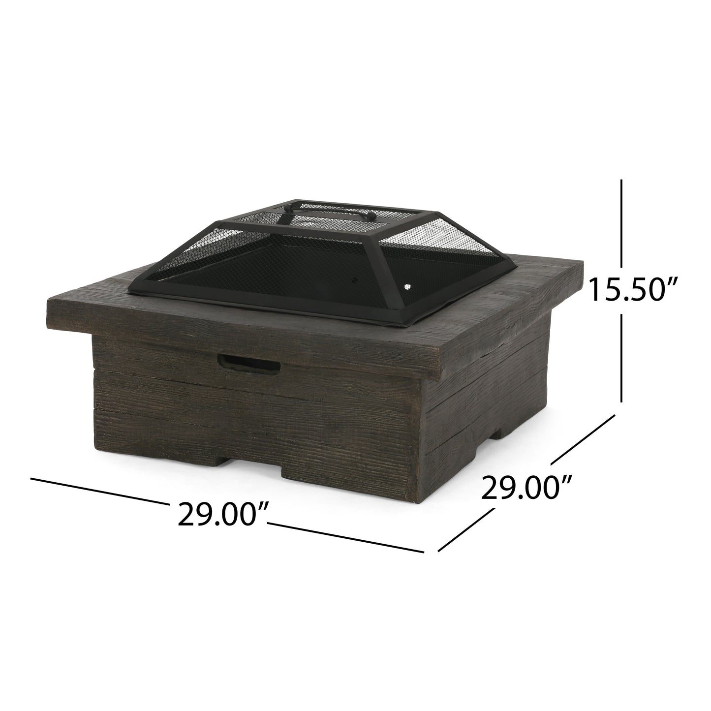 MGO 29" Square Wood Burning Fire Pit