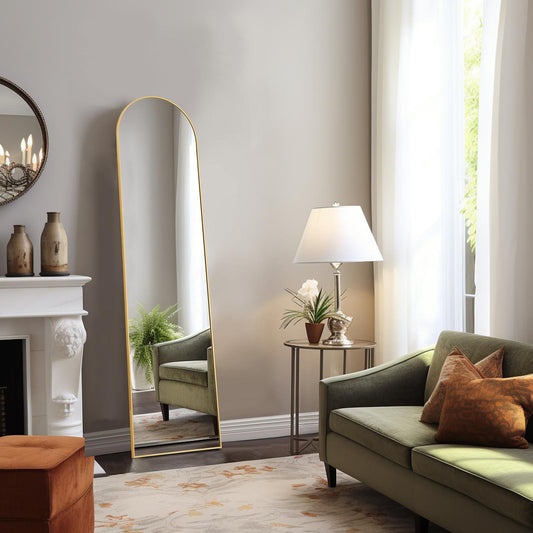 Arched Full-Length Floor Mirror for Standing or Leaning Against Wall