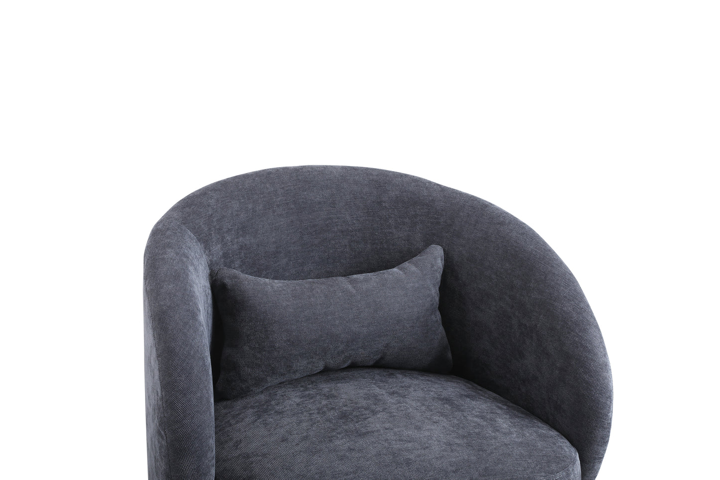 Swivel Accent Chair with a round barrel design for living rooms and bedrooms - Dark Grey