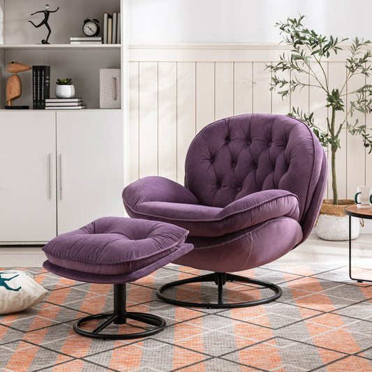 Accent chair with Ottoman - Purple