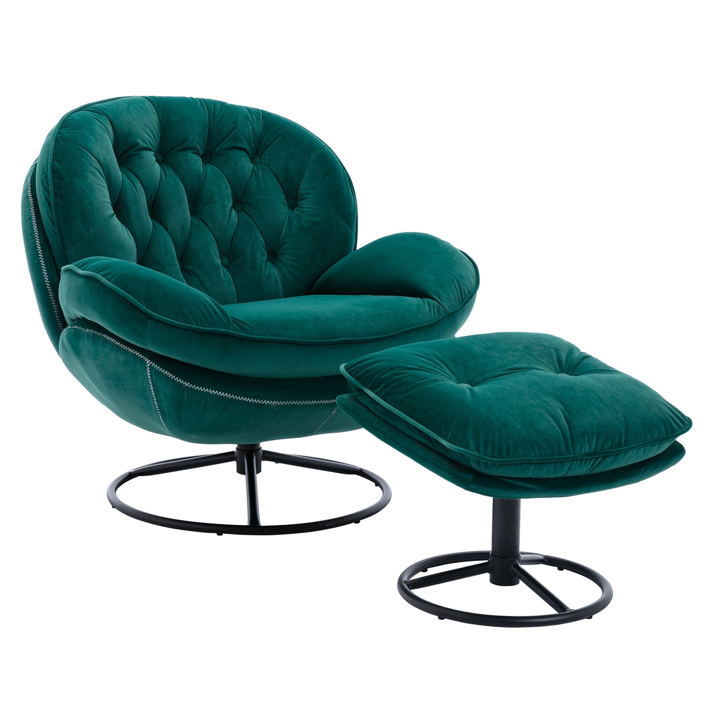 Accent chair with Ottoman - Green