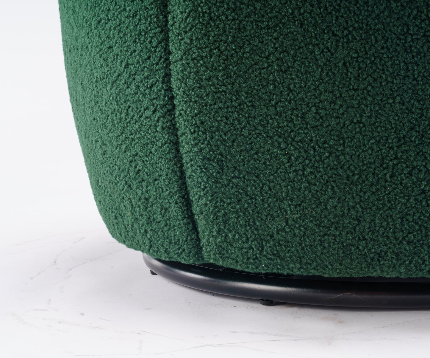 Accent Swivel Armchair with a black metal ring - Dark Green