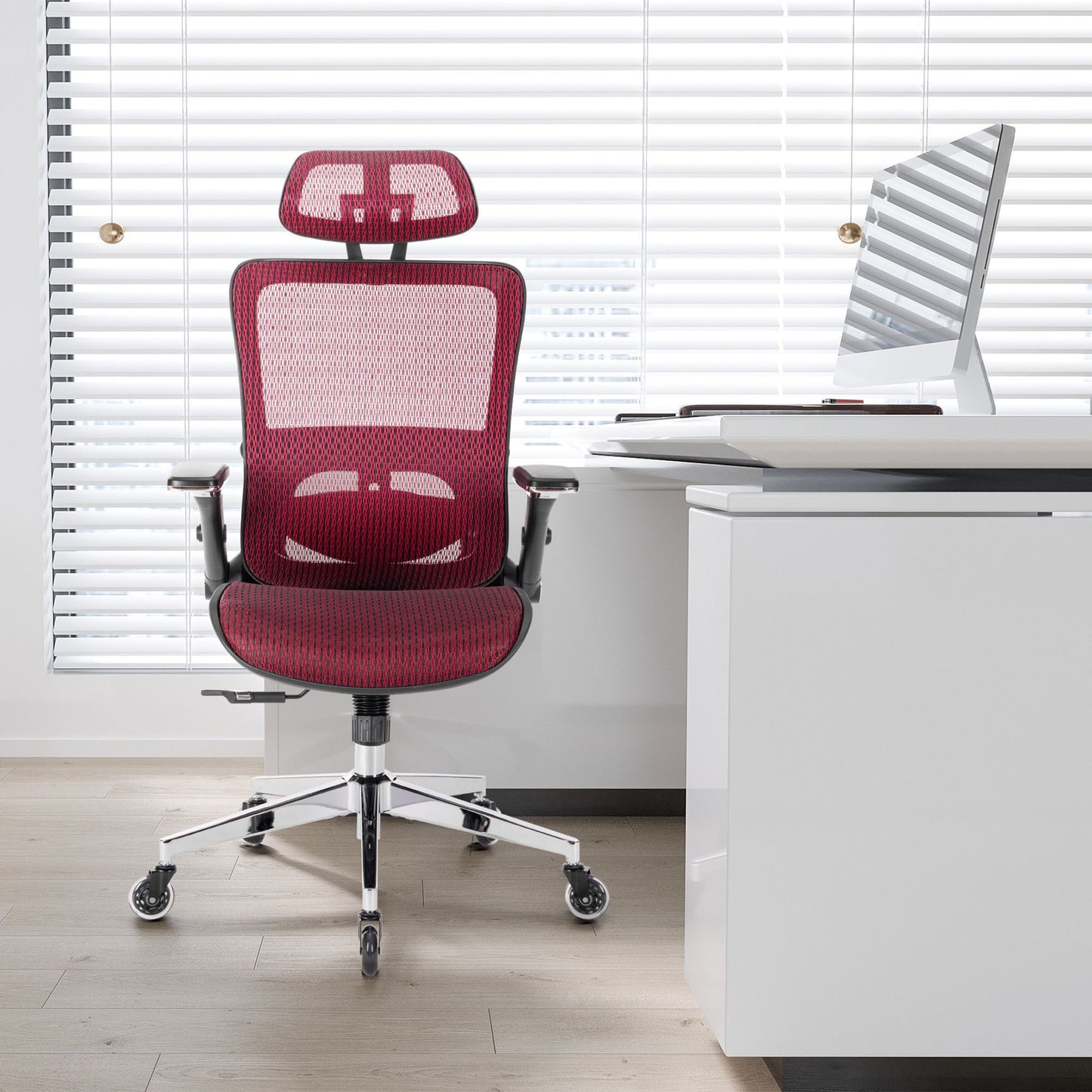 Ergonomic Mesh Office Chair - Red