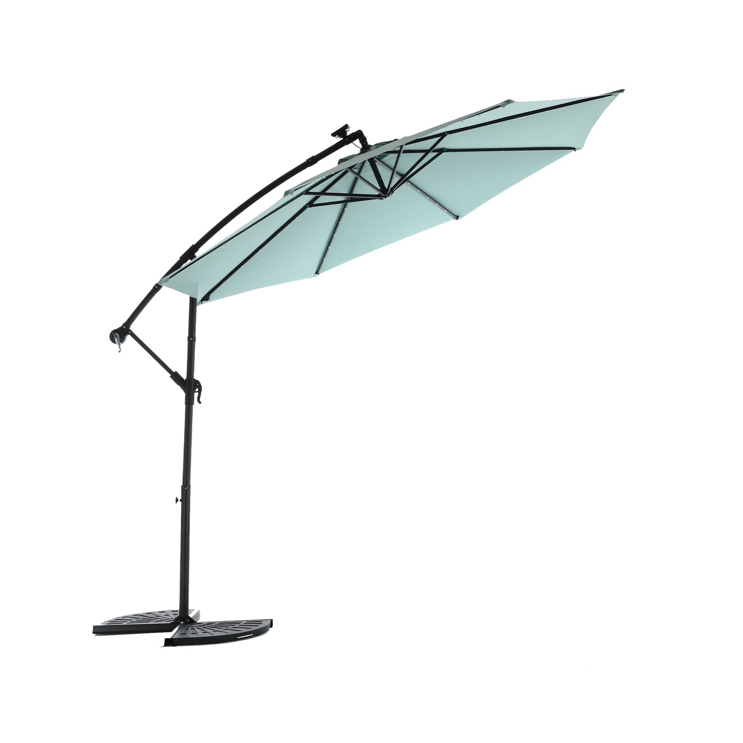 10FT Solar LED Hanging Patio Umbrella