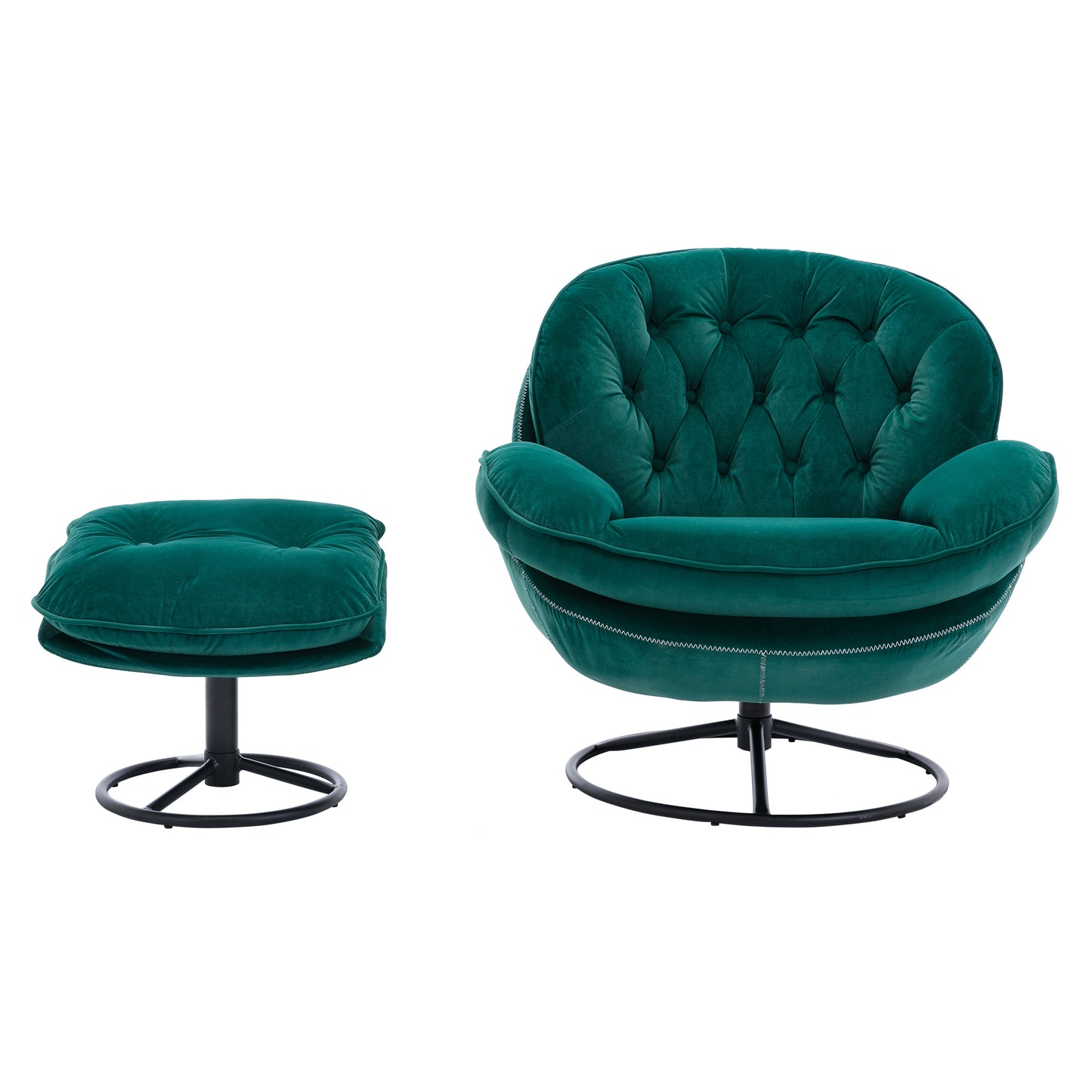 Accent chair with Ottoman - Green