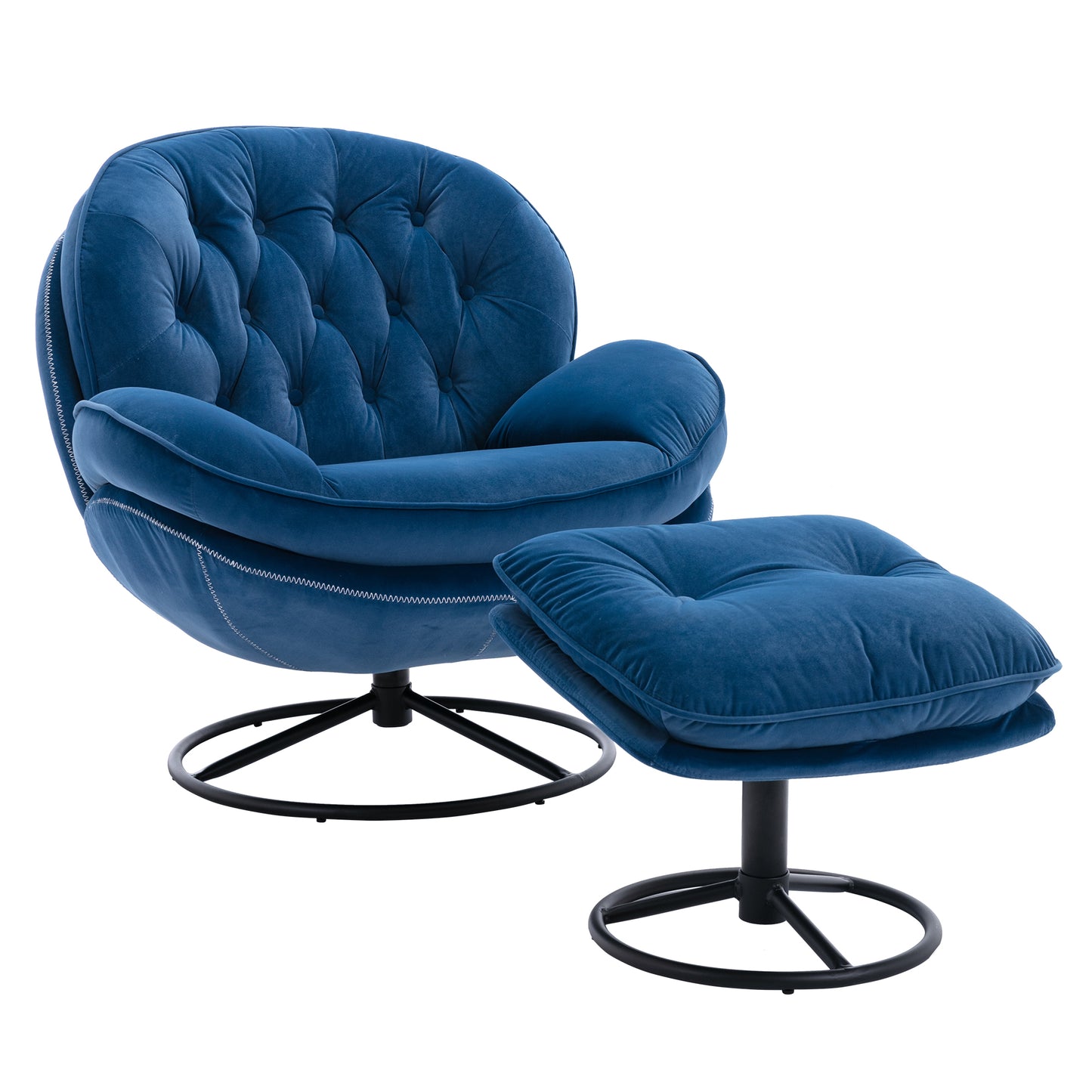 Accent chair with Ottoman - Blue