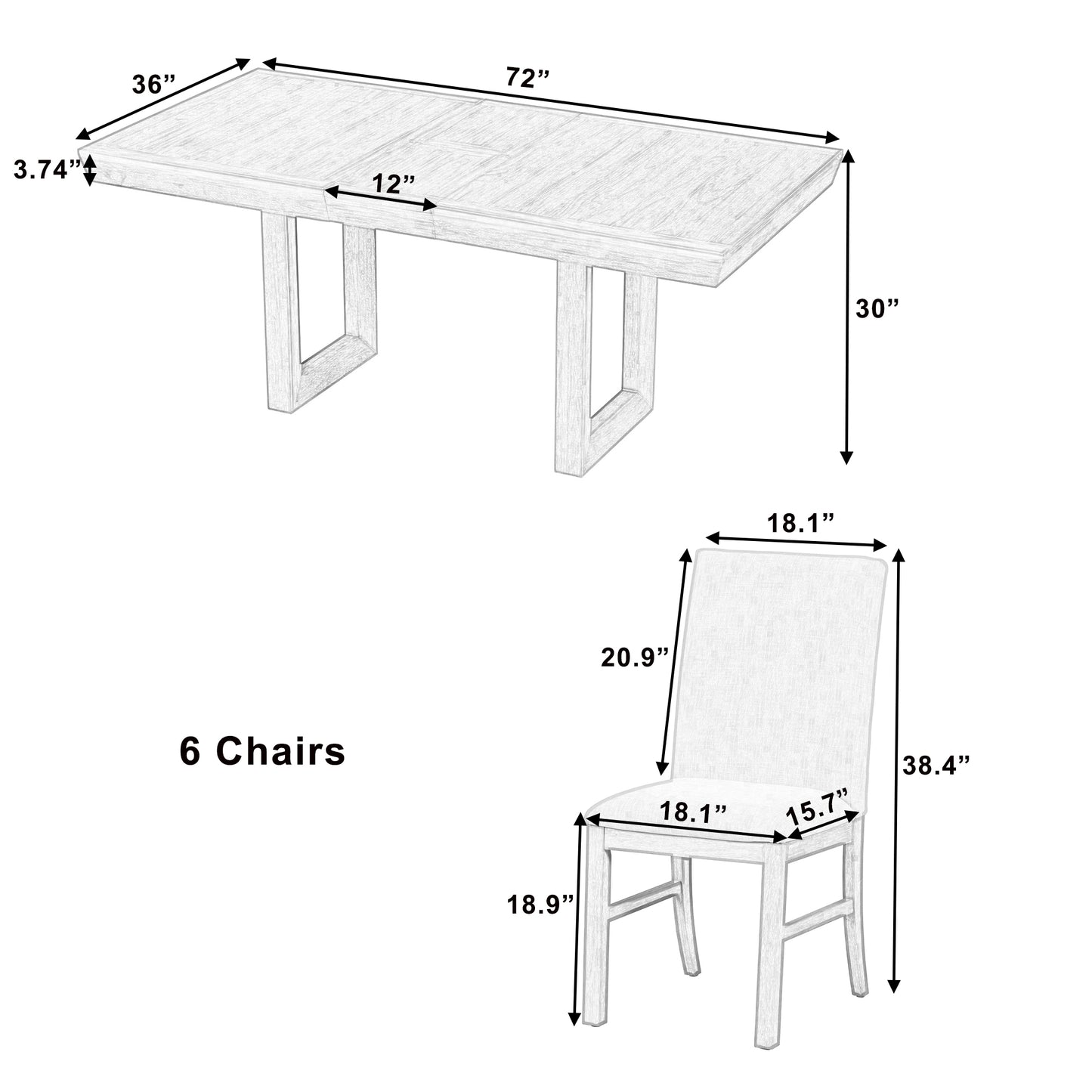 7-piece traditional extendable dining set with butterfly leaf, natural finish