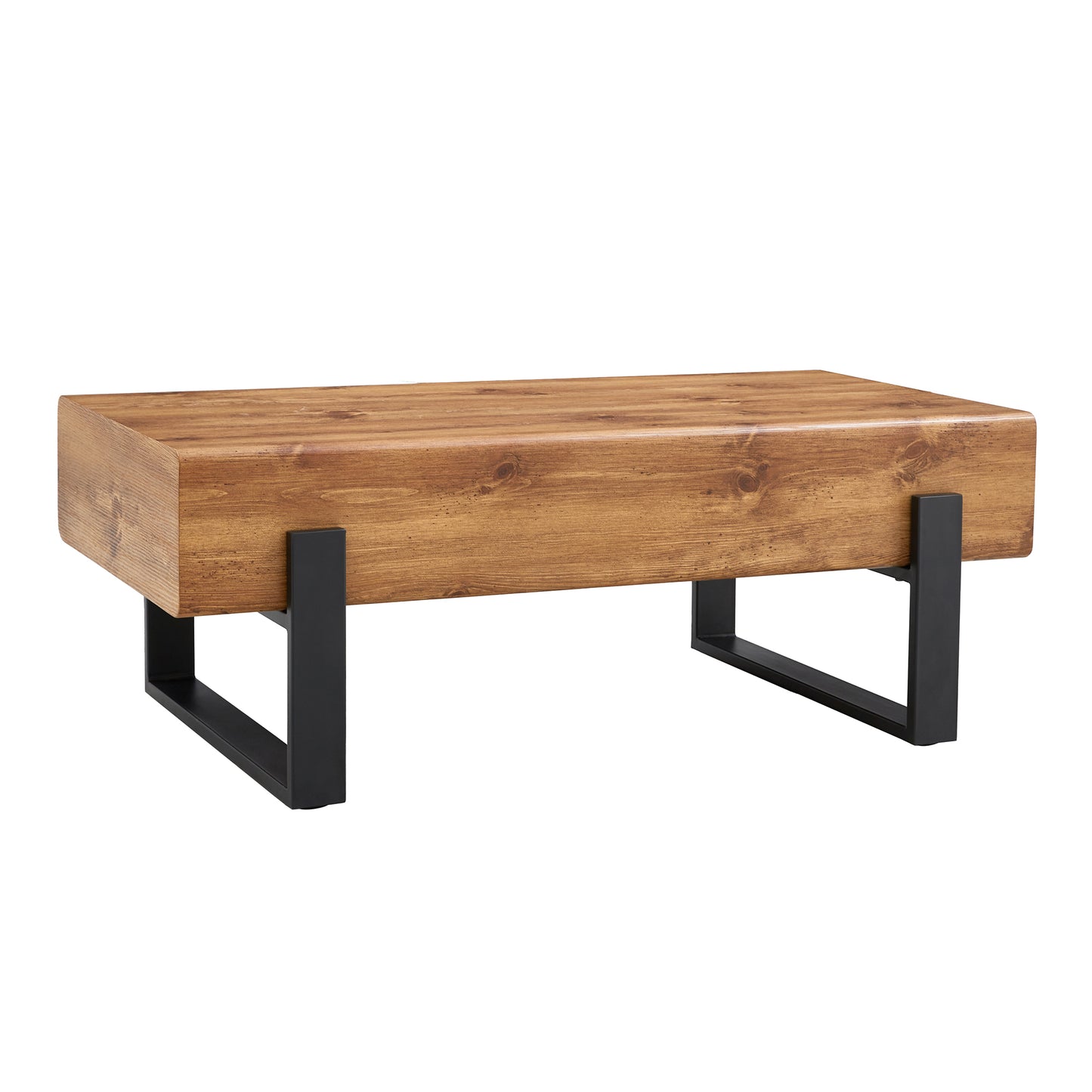 Rustic MDF Coffee Table with Metal Legs