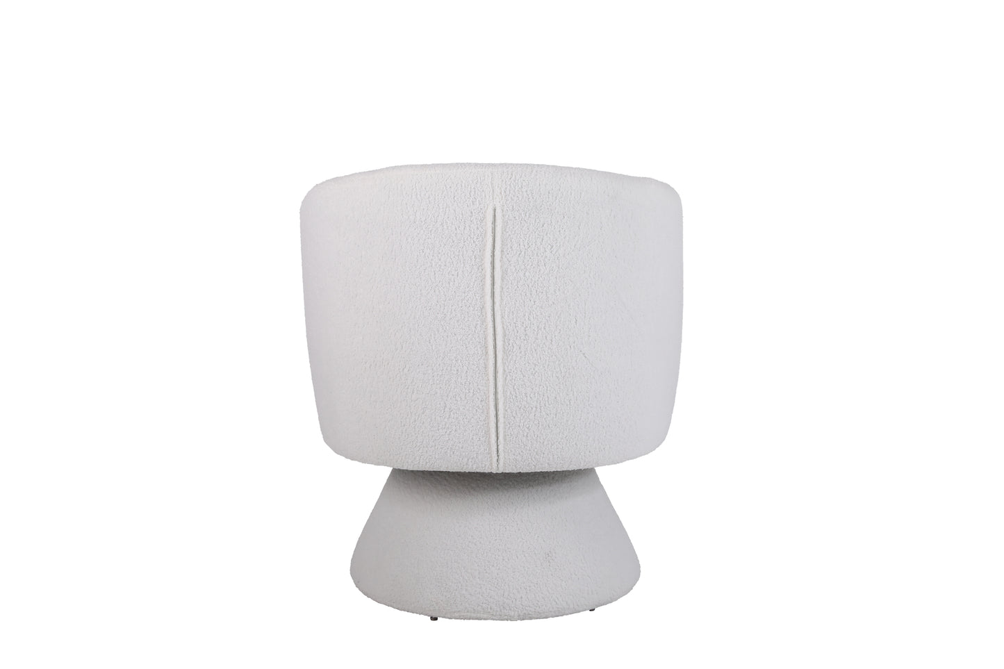 Swivel Accent Chair with a round barrel design for living rooms and bedrooms - White