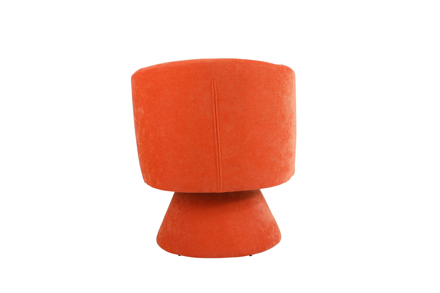 Swivel Accent Chair with a round barrel design for living rooms and bedrooms - Orange