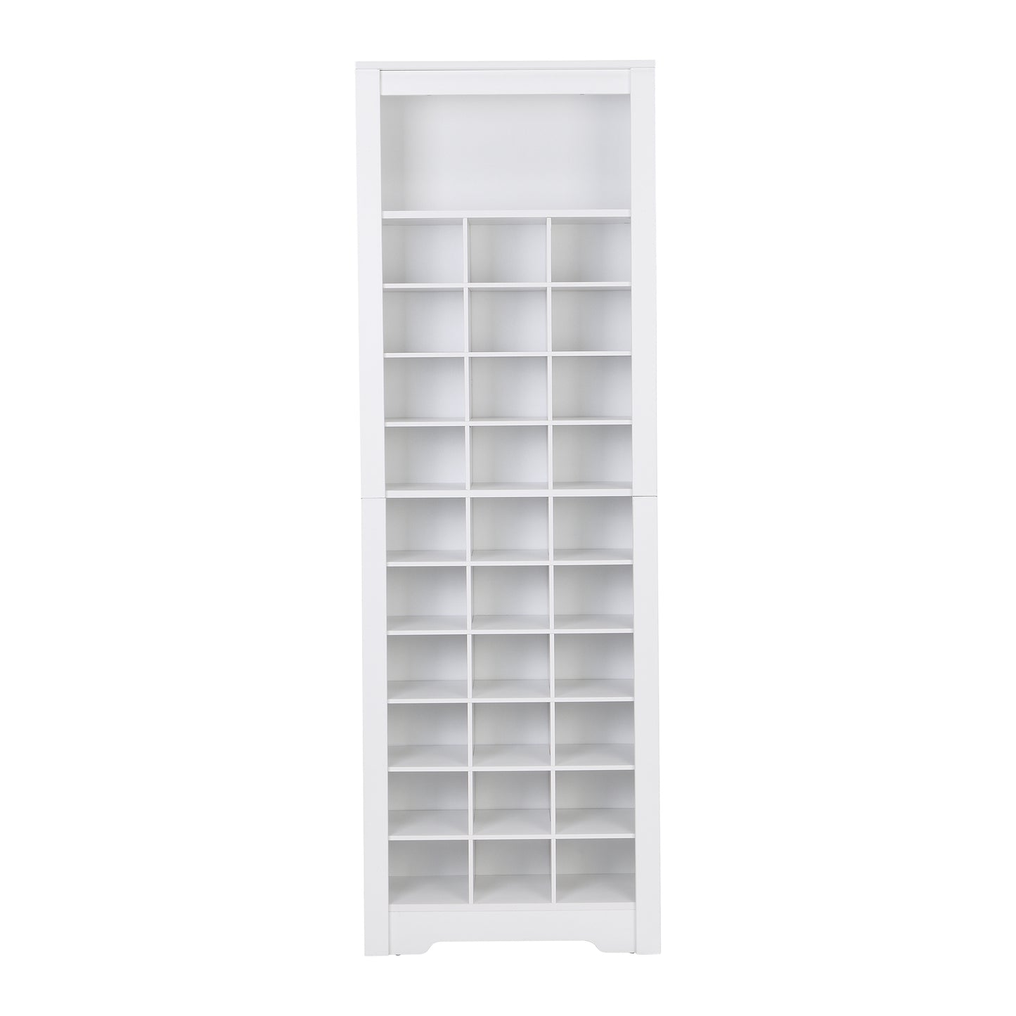 Stylish 30-cubby shoe cabinet, white