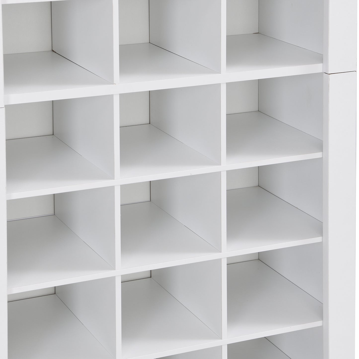 Stylish 30-cubby shoe cabinet, white