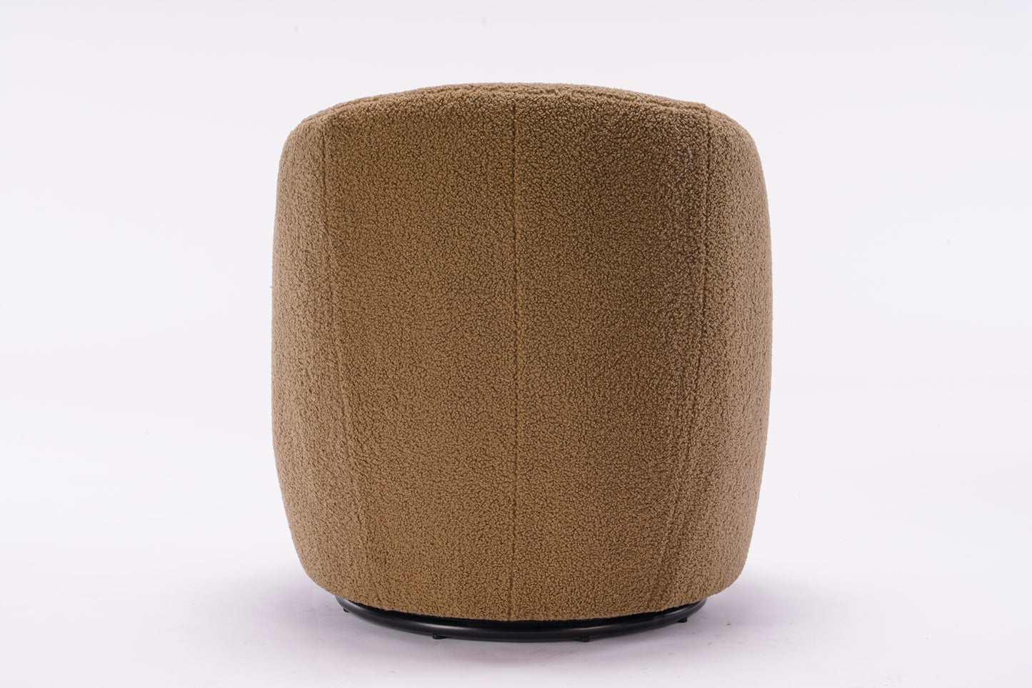 Accent Swivel Armchair with a black metal ring - Coffee Brown