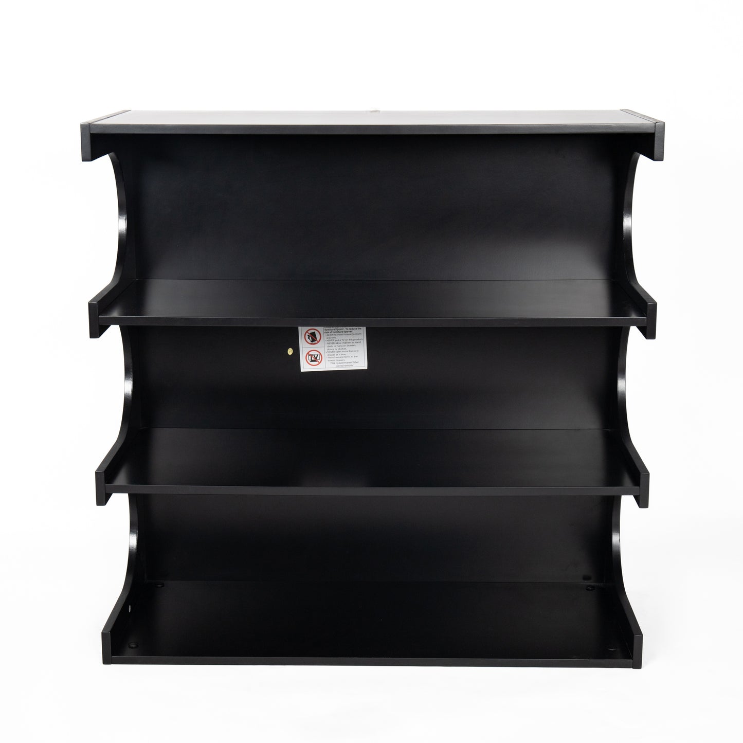 Multifunctional 4-Tier Black Bookshelf & Coffee Table