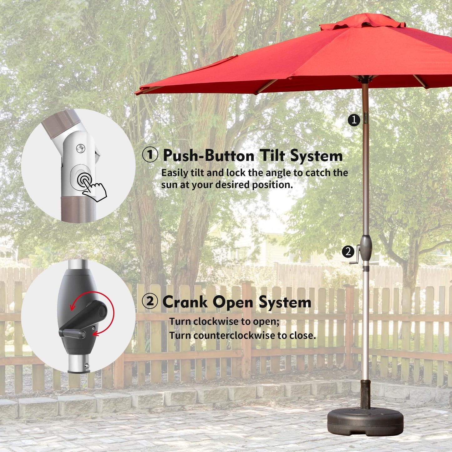 10FT Patio Umbrella with Tilt & Crank