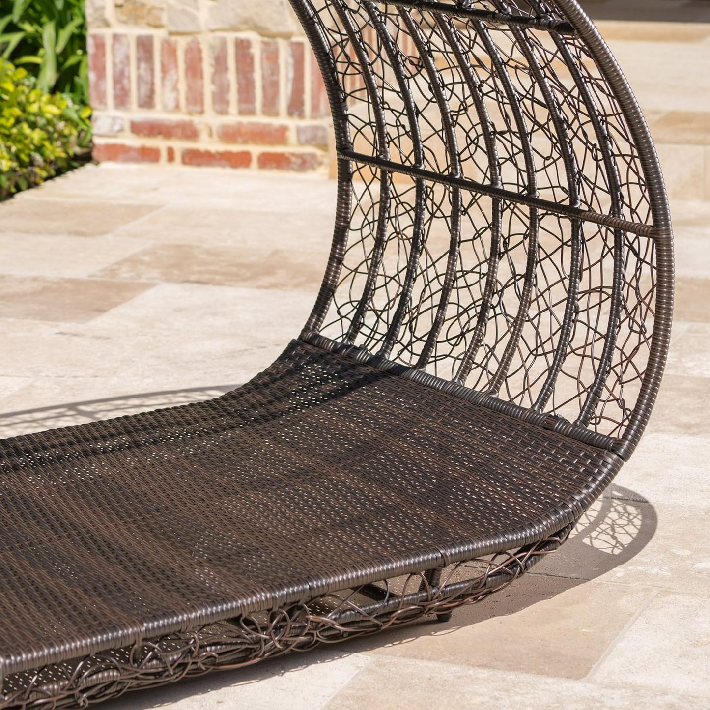 Lavina 91.25'' Wicker Patio Daybed with Canopy