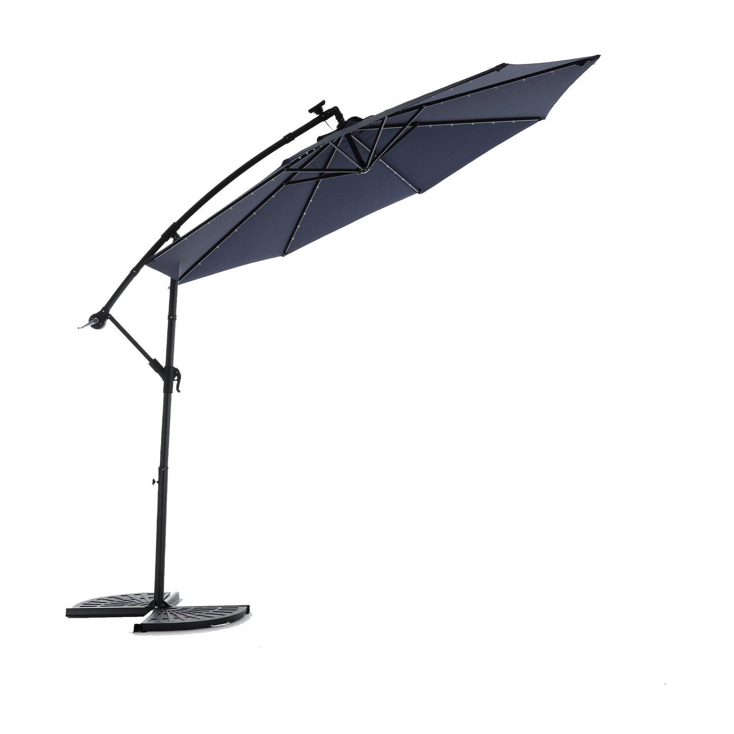 10FT Solar LED Hanging Patio Umbrella