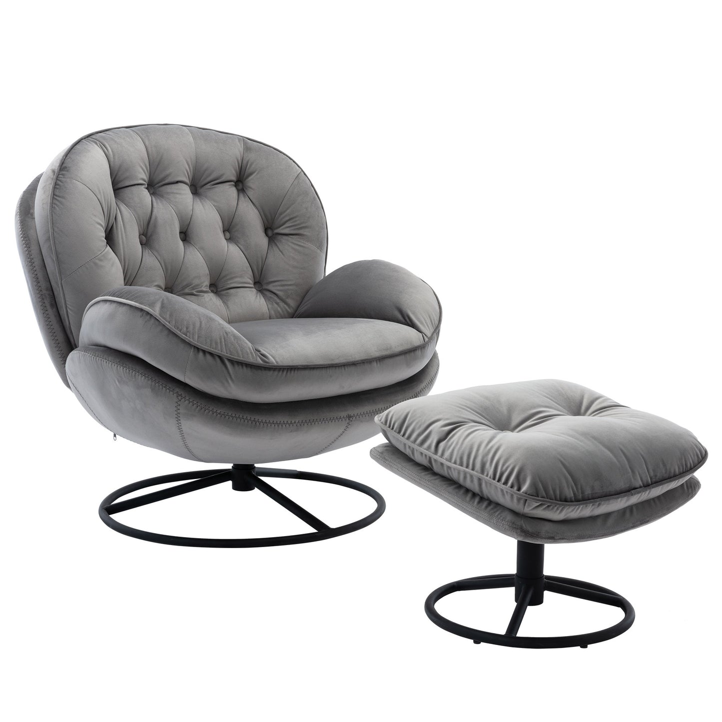 Accent chair with Ottoman - Grey