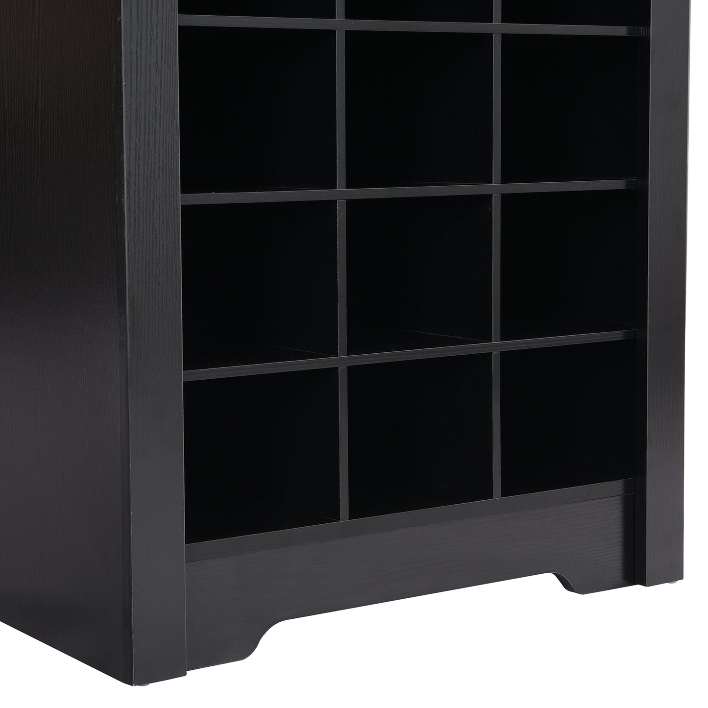 Stylish 30-cubby shoe cabinet, black